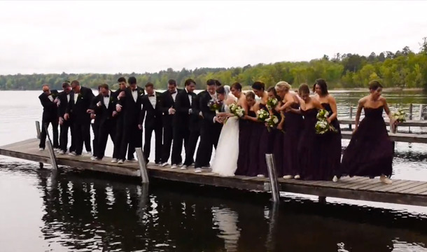 Hilarity! Wedding Party Falls in Lake